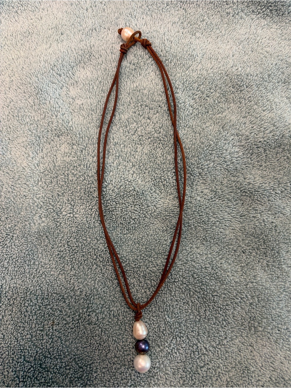 Freshwater Pearl & Leather 18” Necklace - by Allison Craft - Summer Accessory